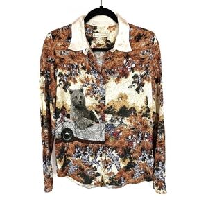 Paul & Joe Sister Bear Collage Button-down Shirt